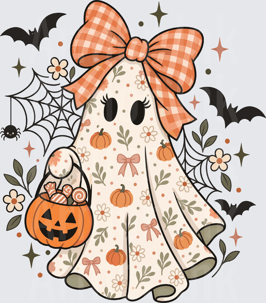 Girl Ghost Floral DTF transfer