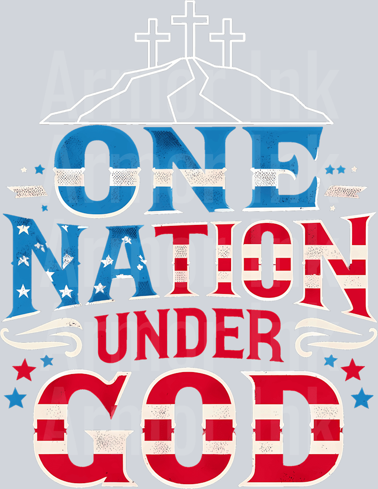 One Nation Under God DTF transfer