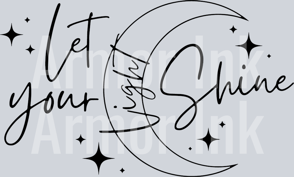 Let Your Light Shine Black DTF transfer