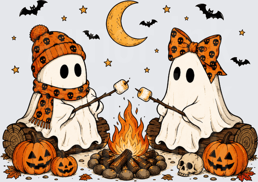 Campfire Ghosts DTF transfer