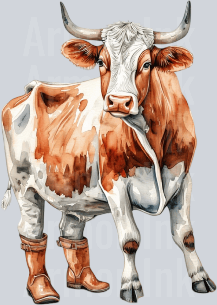 Cowboy Boots Cow DTF transfer