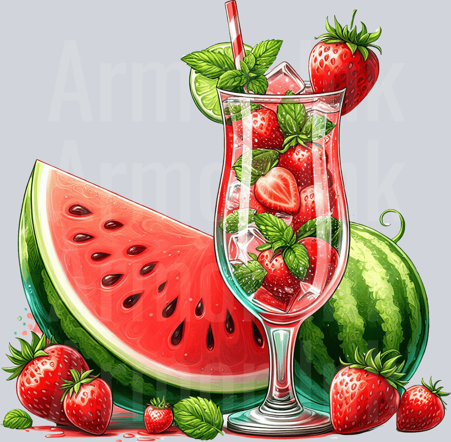 Watermelon Strawberry DTF transfer