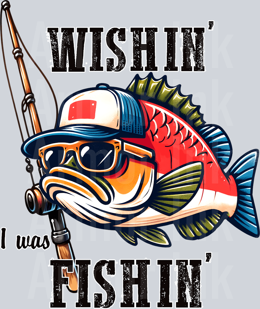 Whishin I Was Fishin DTF transfer