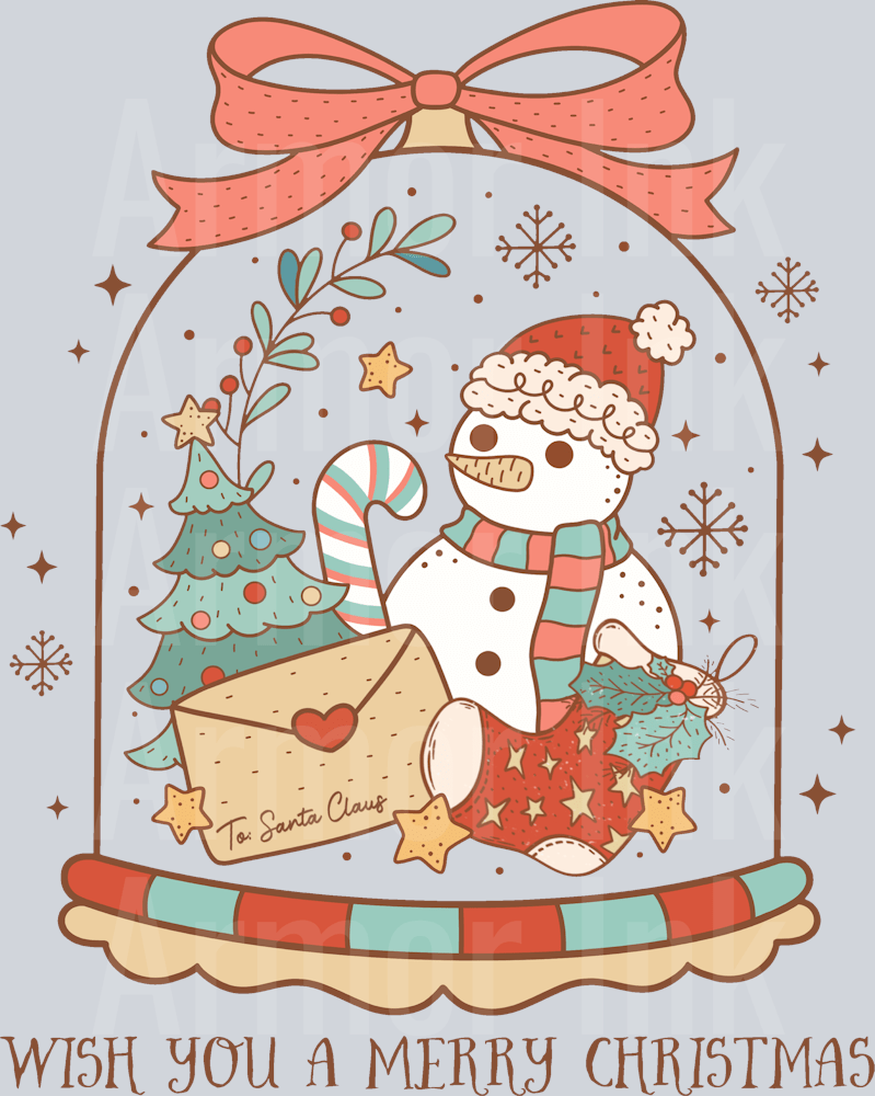 Wish You A Merry Christmas DTF transfer