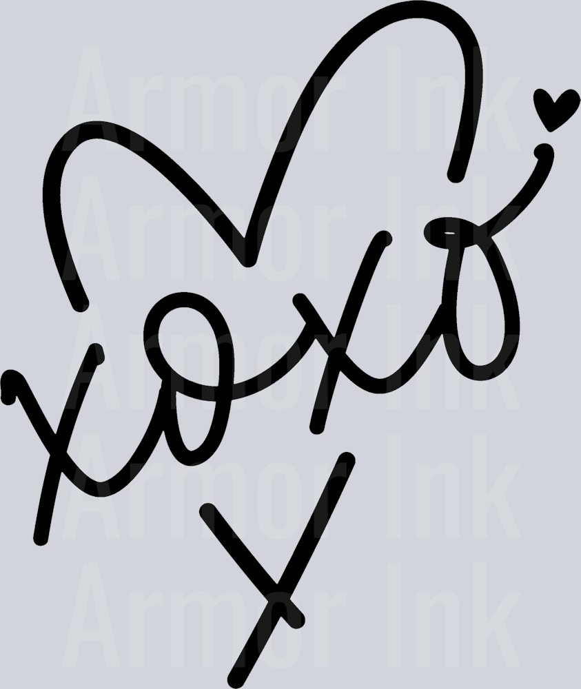 XOXO Heart DTF transfer