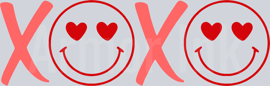 XOXO Smiley Red DTF transfer