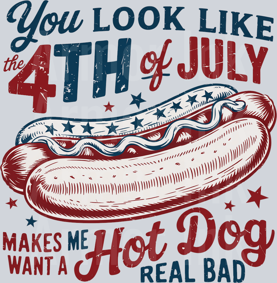 You Look Like The 4th Of July Makes Me Want A Hot Dog Real Bad DTF transfer