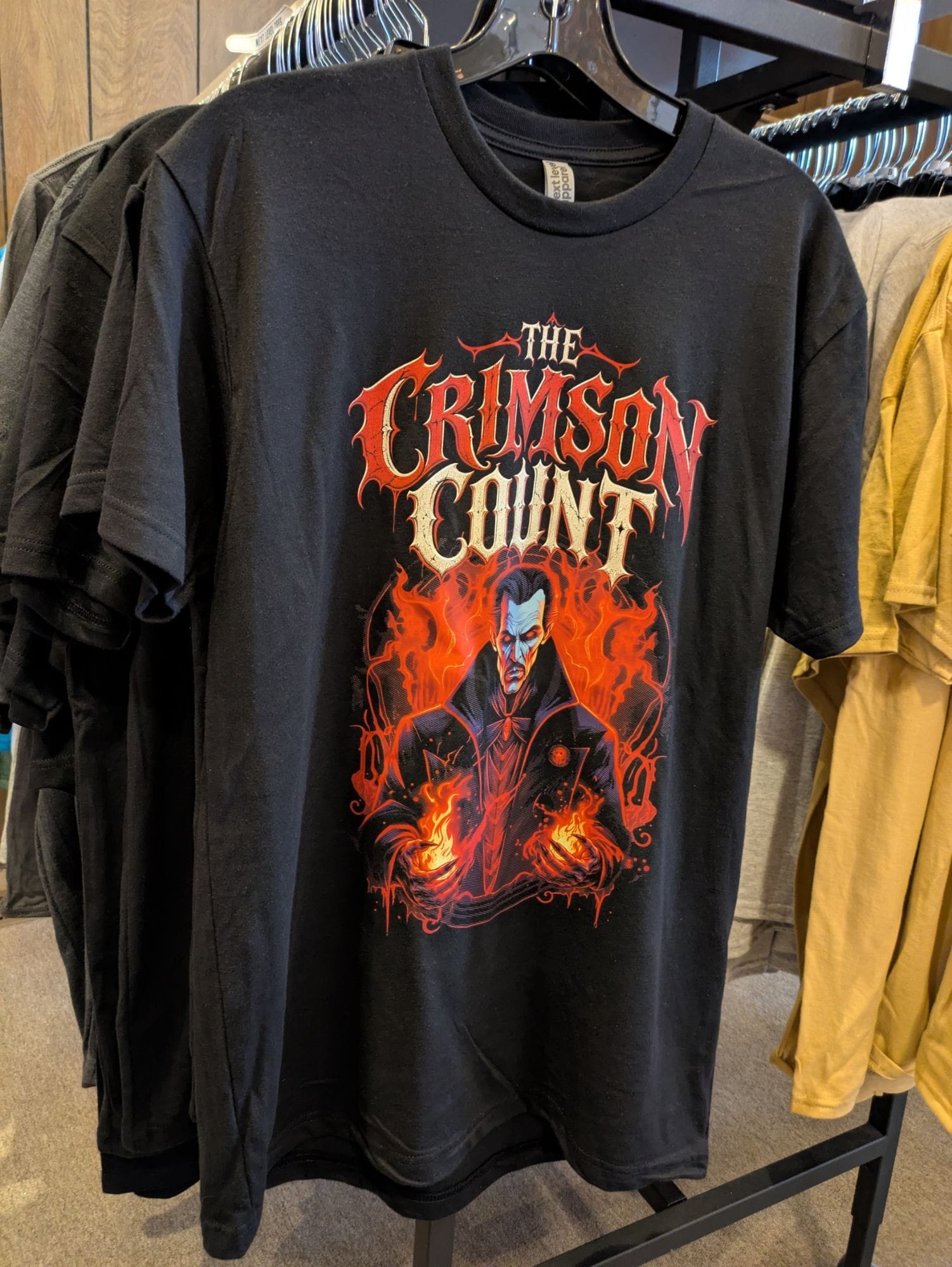 The Crimson Count Halloween Shirt, Dracula Vampire Graphic Tee, Gothic Horror T-Shirt, Unisex Black Tee