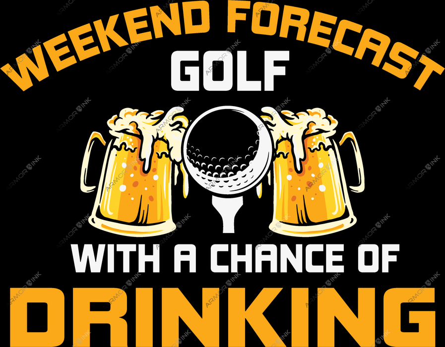 Weekend Golf Forcast DTF Transfer