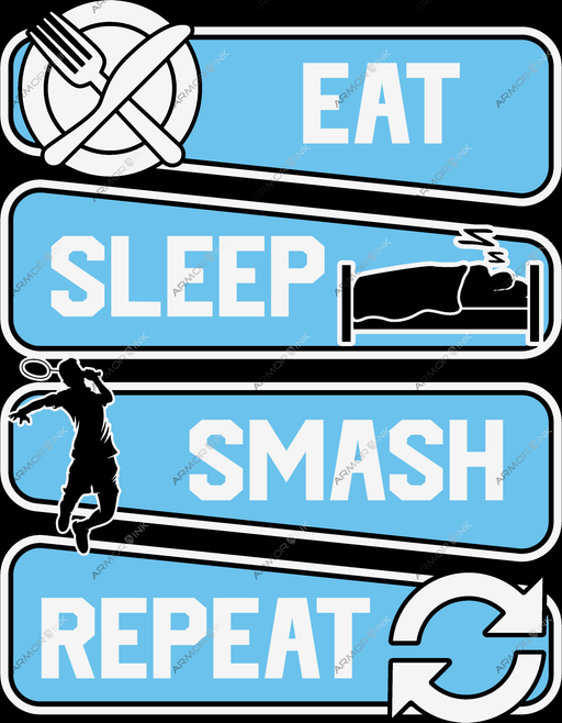 Eat Sleep Smash Repeat DTF Transfer