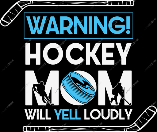Warning Hockey Mom DTF Transfer