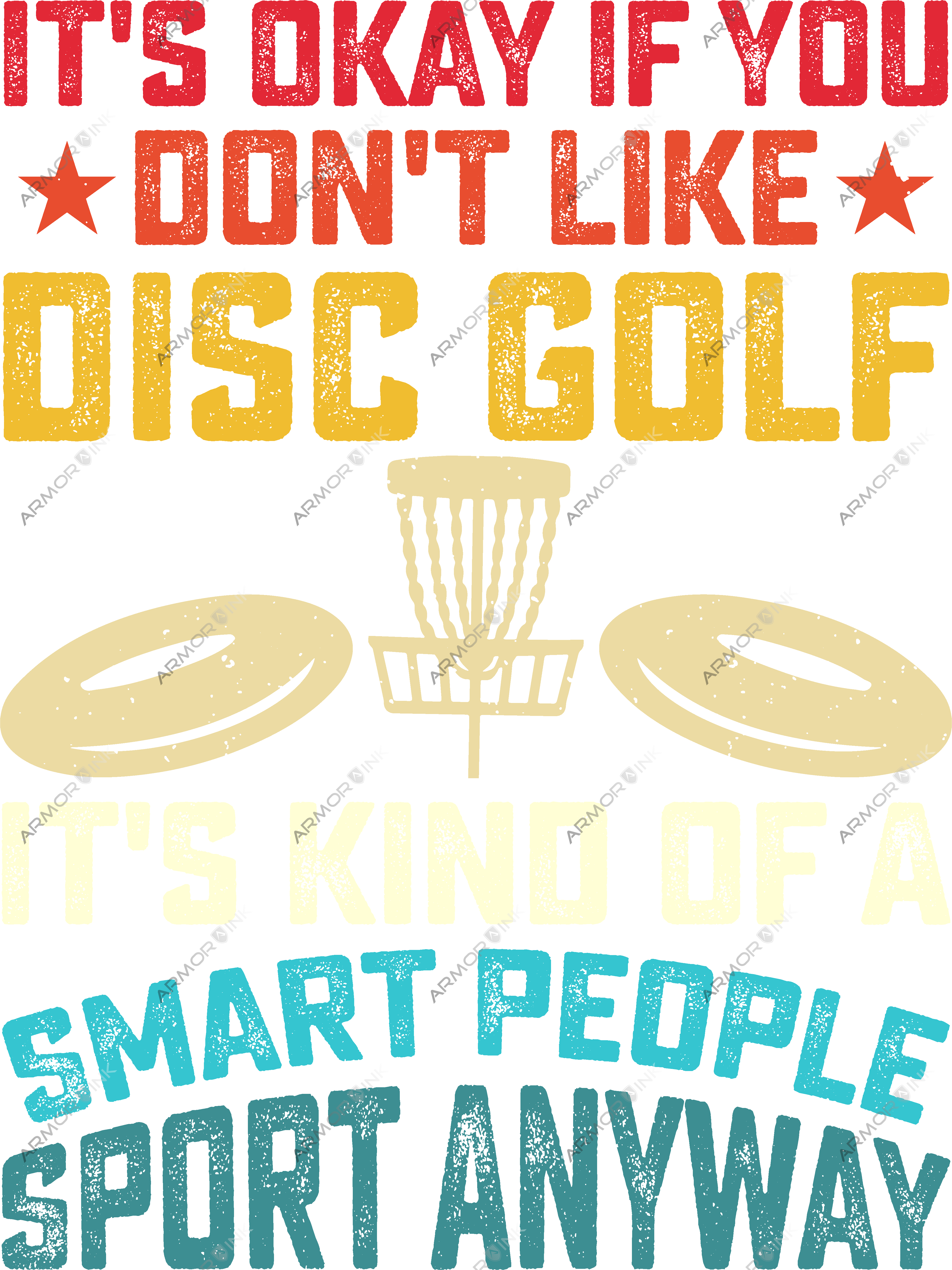 Disc Golf Smart People DTF Transfer