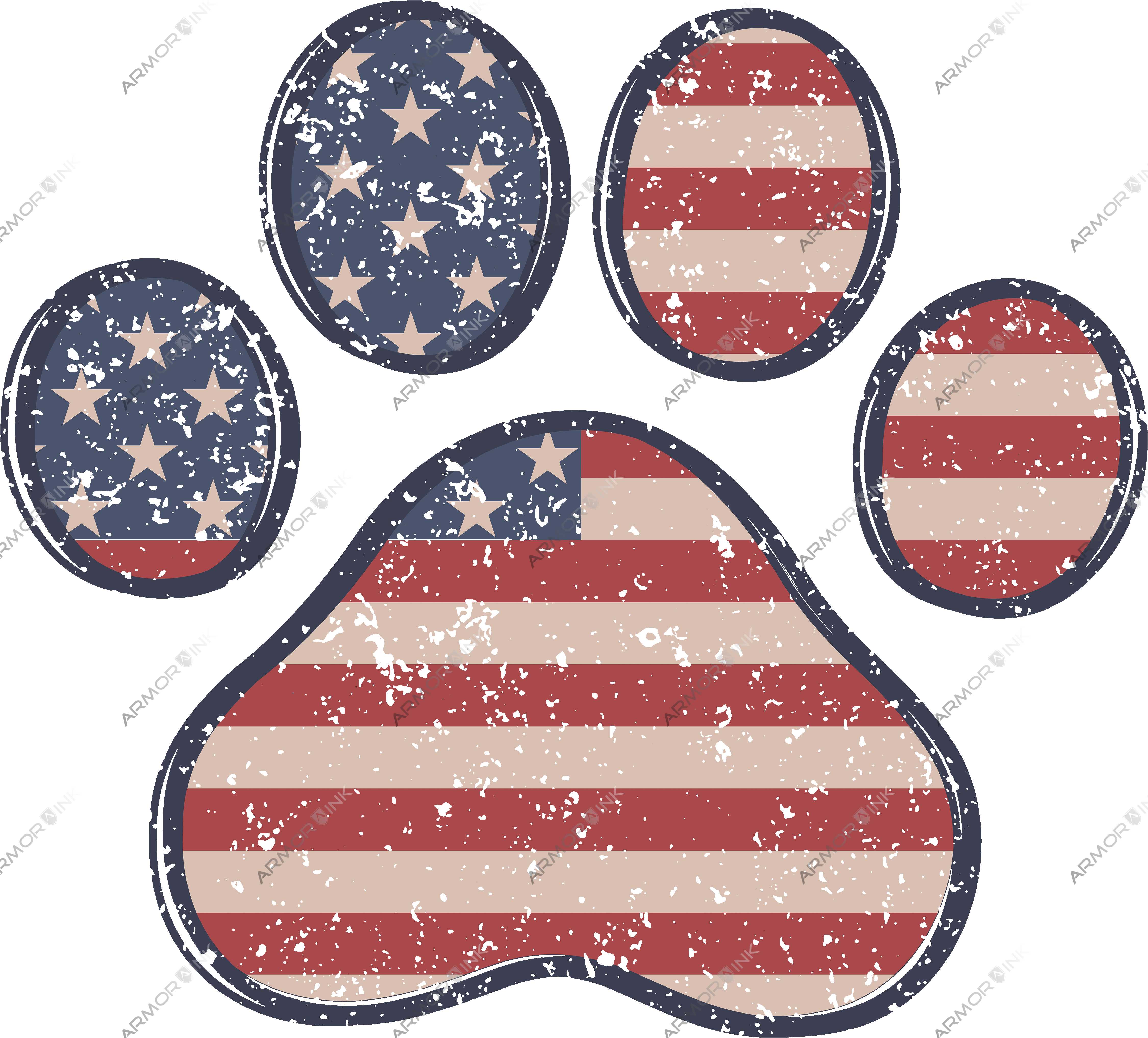 4th Of July Dog Paw Transfer