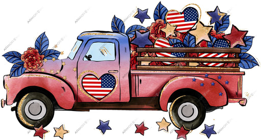 4th Of July Truck DTF Transfer