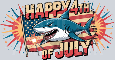 4th Of July Shark DTF transfer