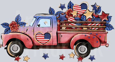 4th Of July Truck DTF transfer