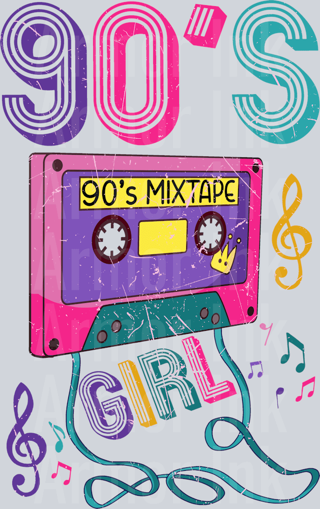 90's Mixtape Girl DTF transfer