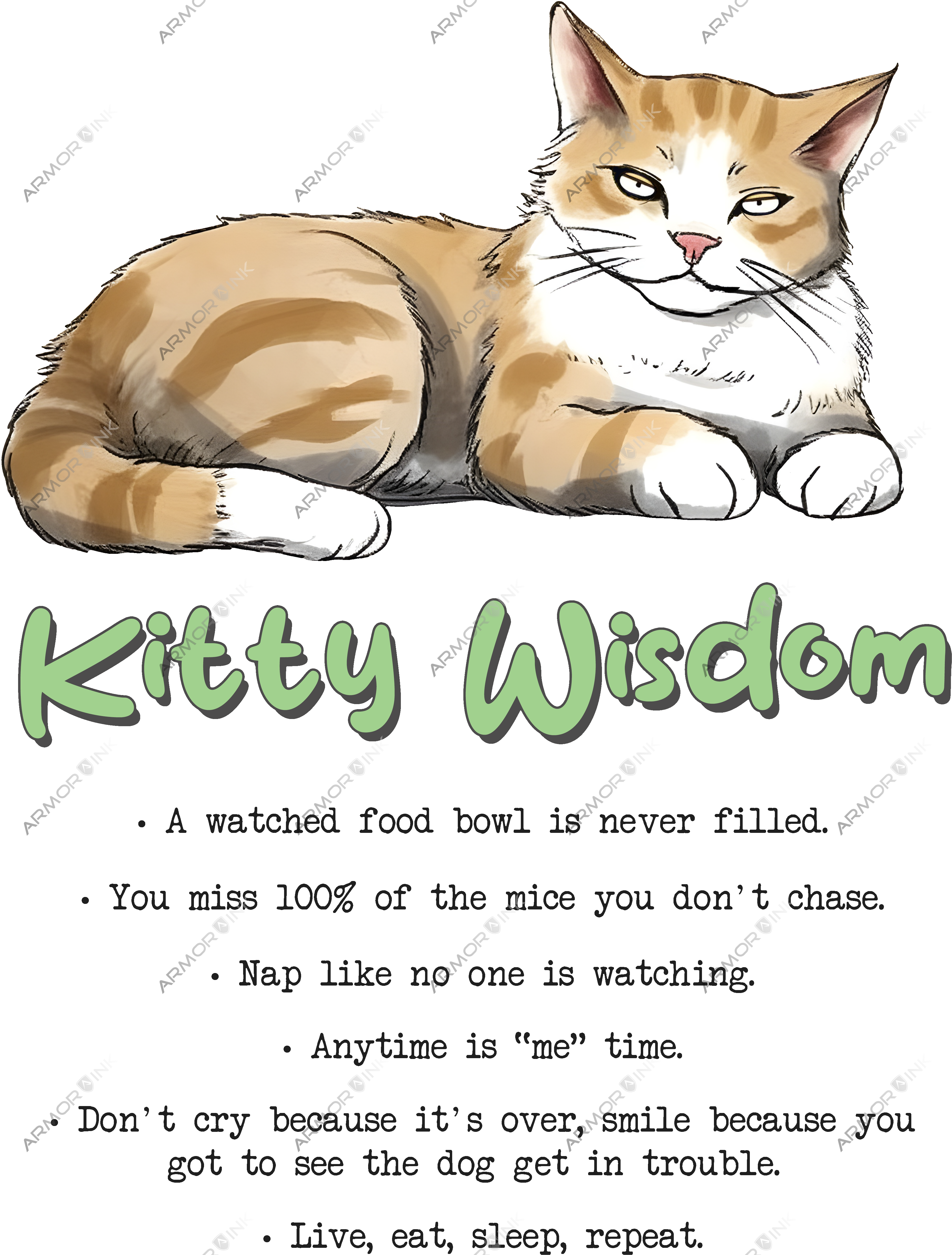 Kitty Wisdom DTF Transfer