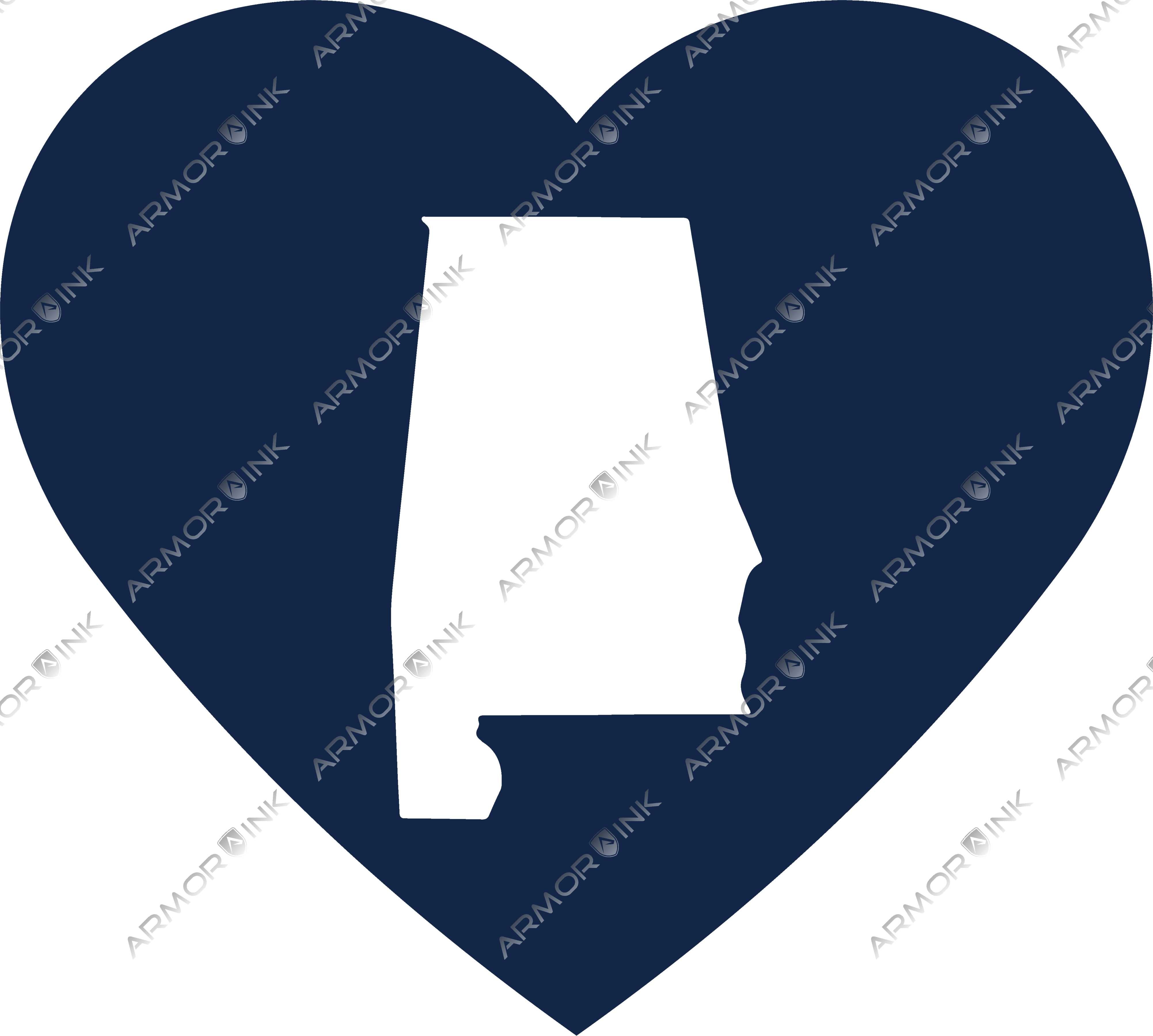 Alabama Heart DTF Transfer