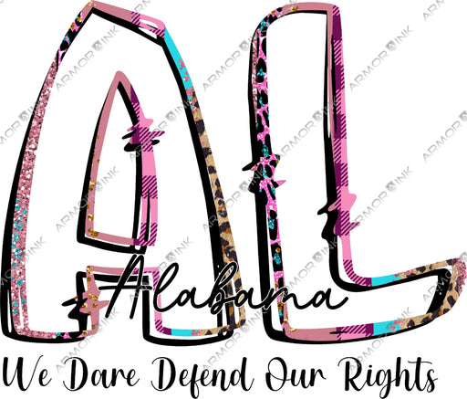 Alabama Initial We Dare Defend Our Rights DTF Transfer