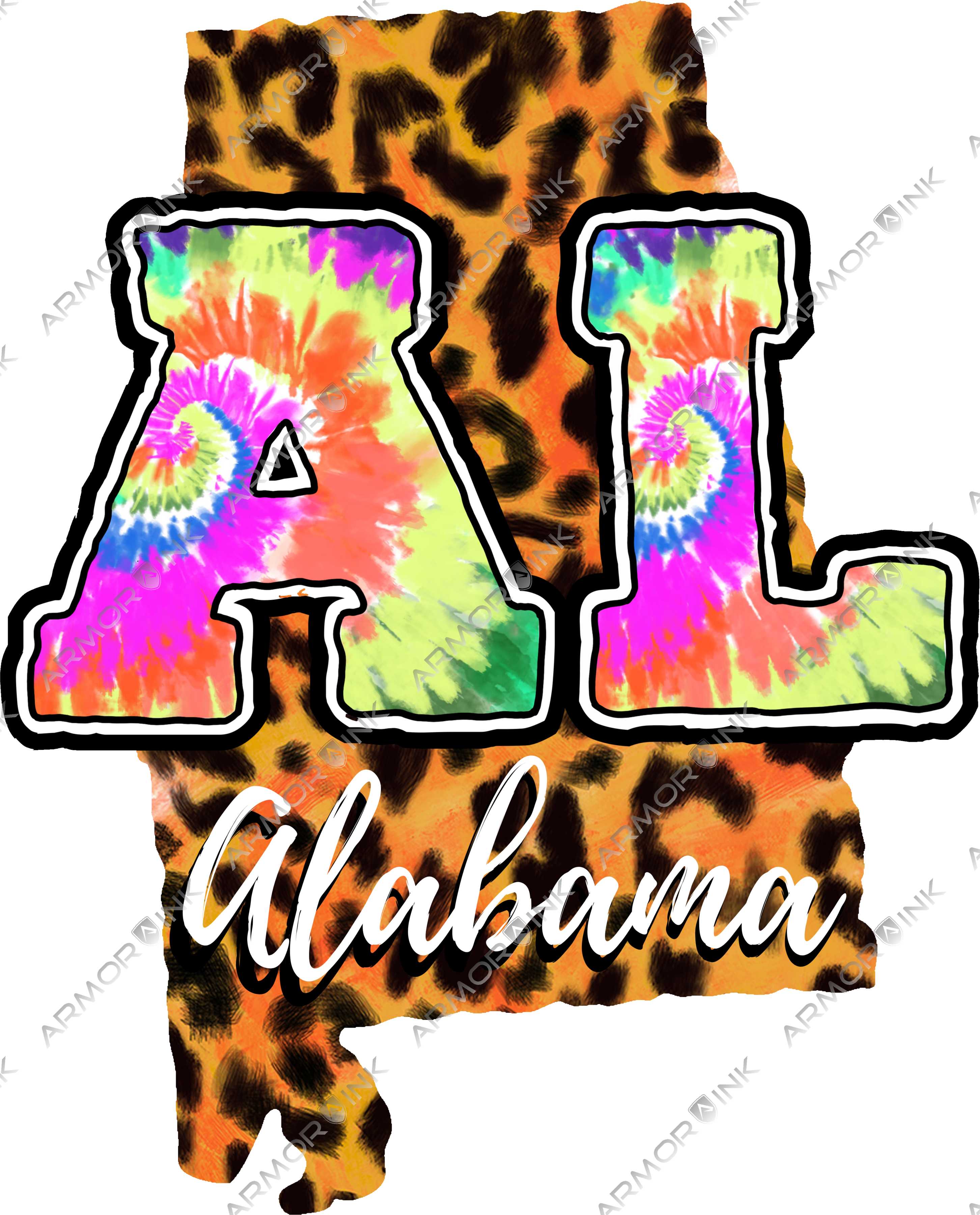 Alabama Leopard Tie Dye DTF Transfer