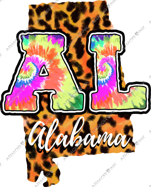 Alabama Leopard Tie Dye DTF Transfer