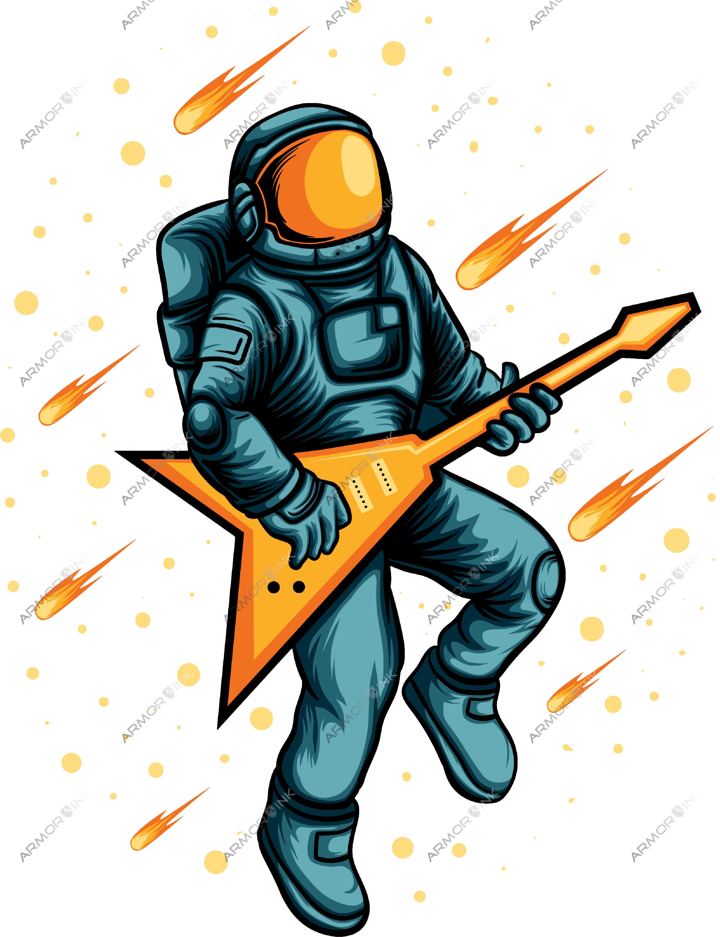 Astronaut Guitar DTF Transfer