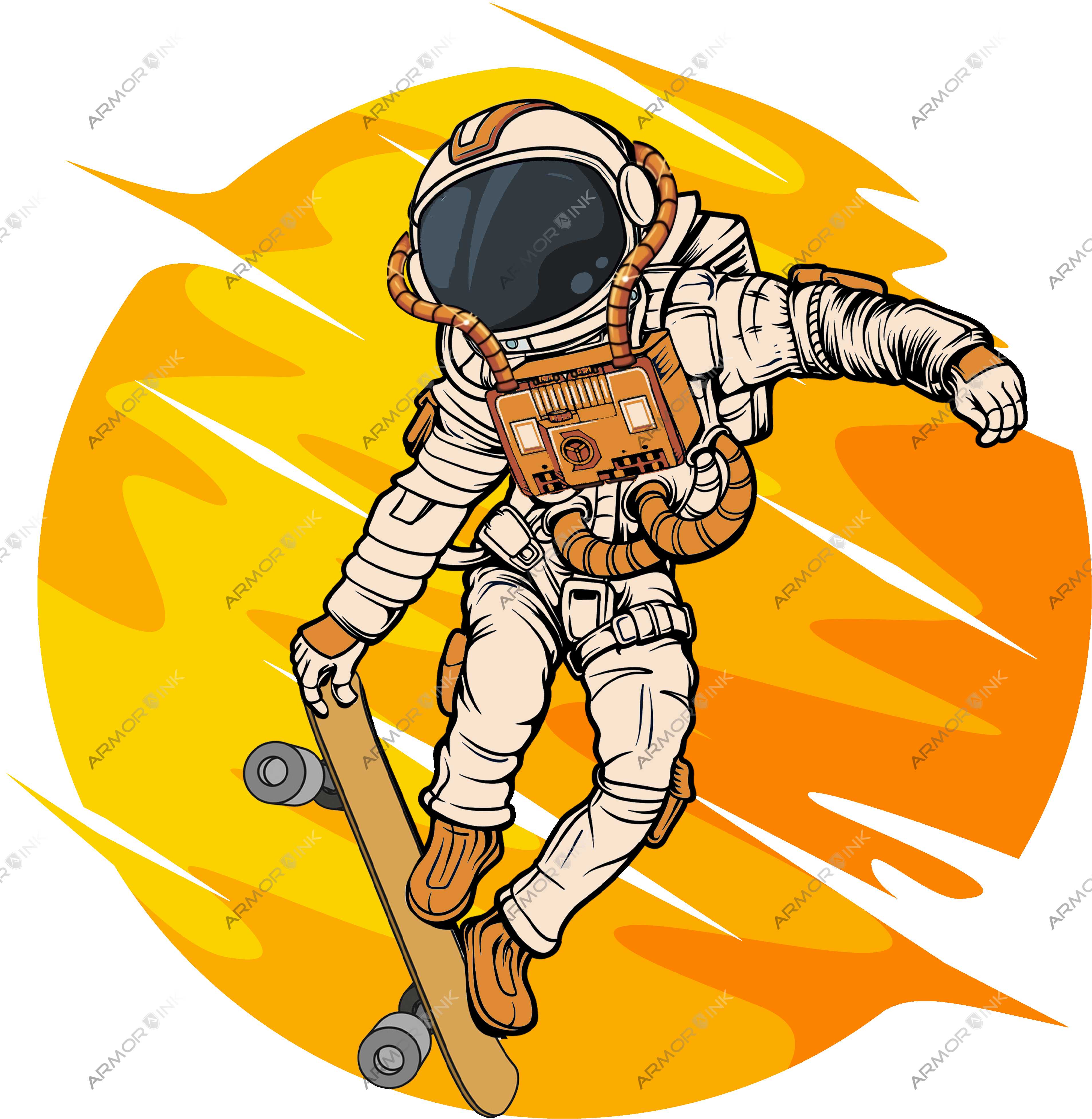 Astronaut Skateboarder DTF Transfer