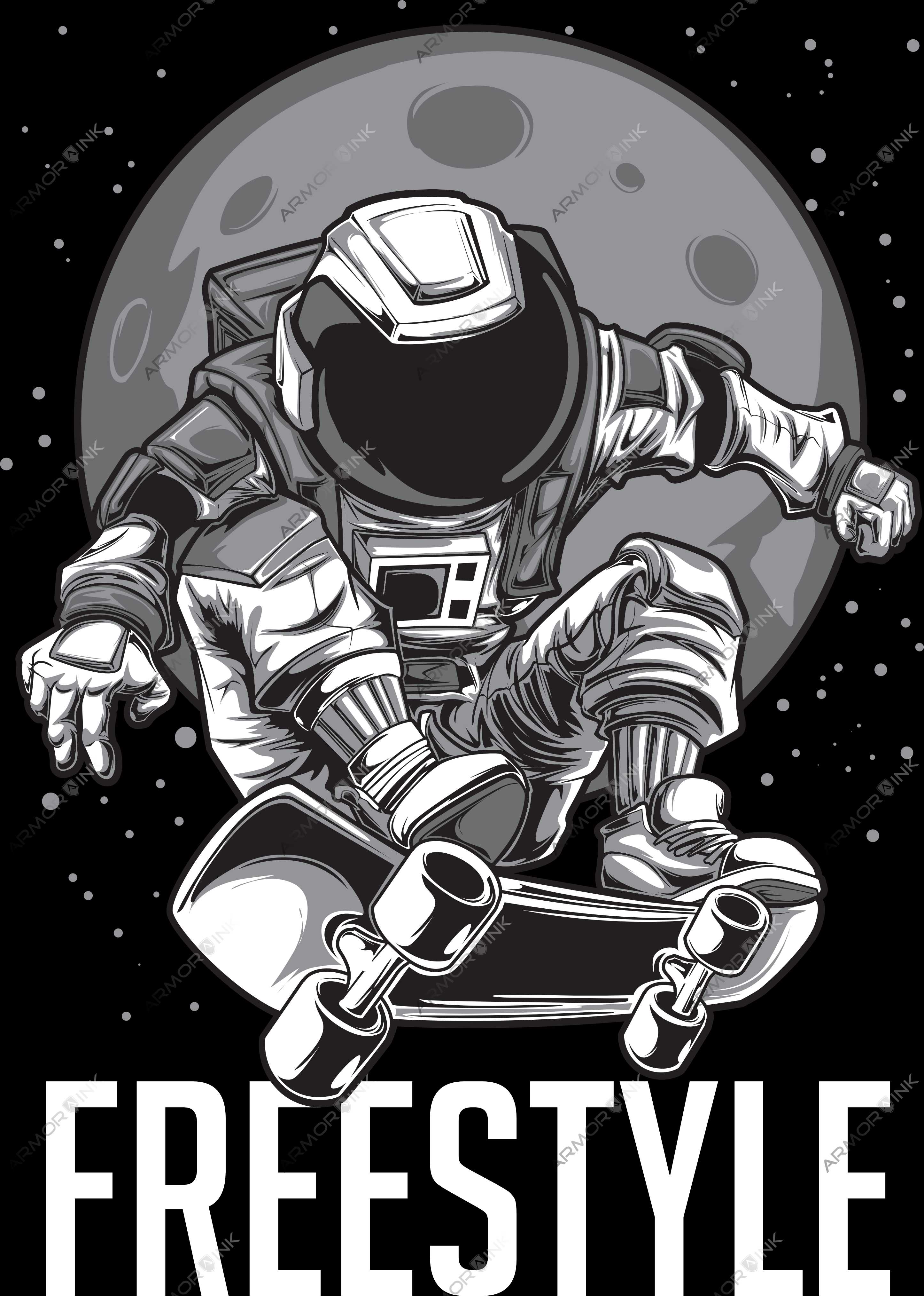 Astronaut Skateboarder DTF Transfer