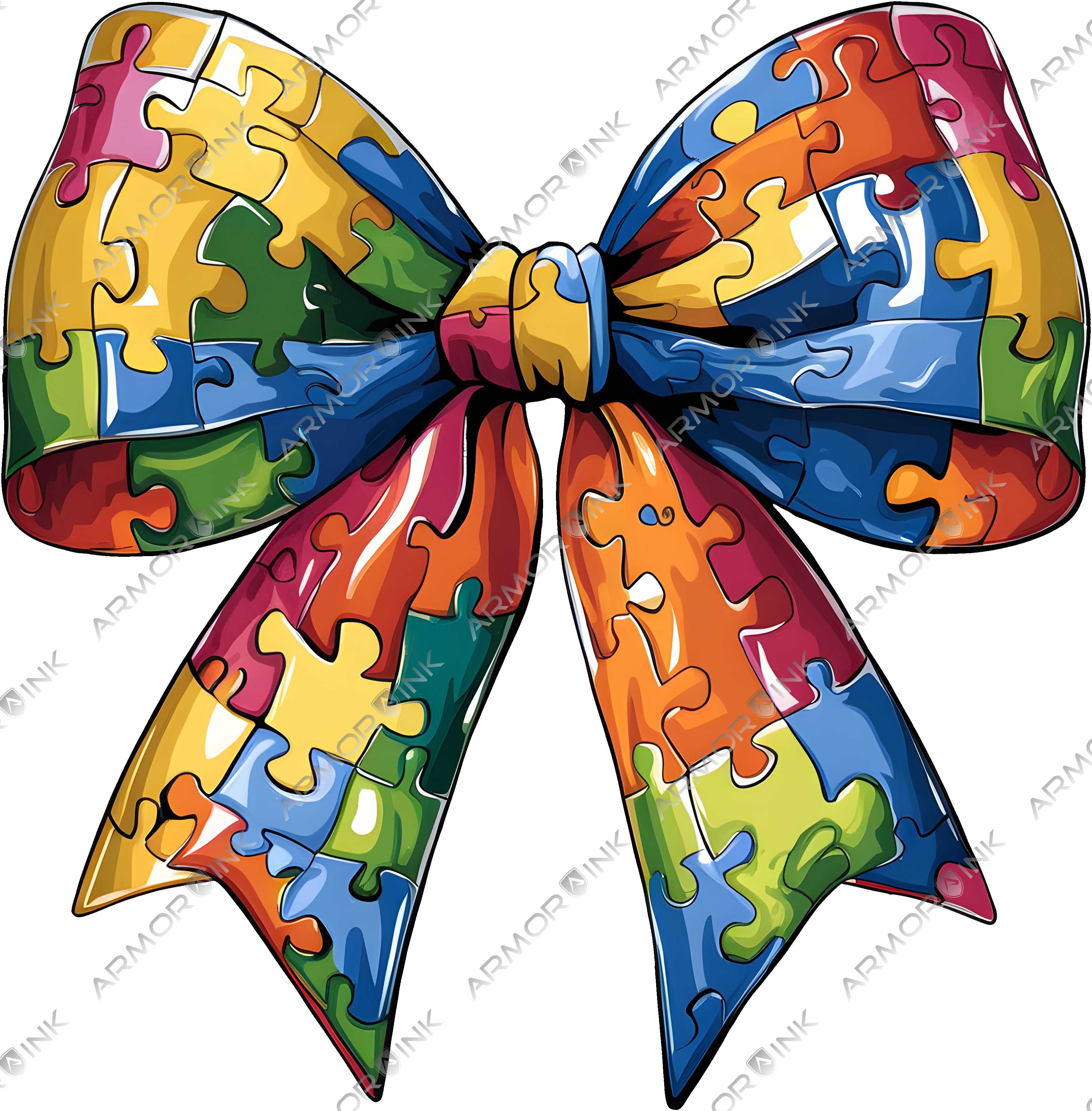 Autism Awareness Coquette Bow DTF Transfer