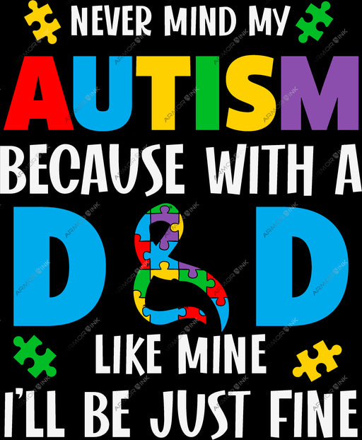 Autism Awareness Dad DTF Transfer