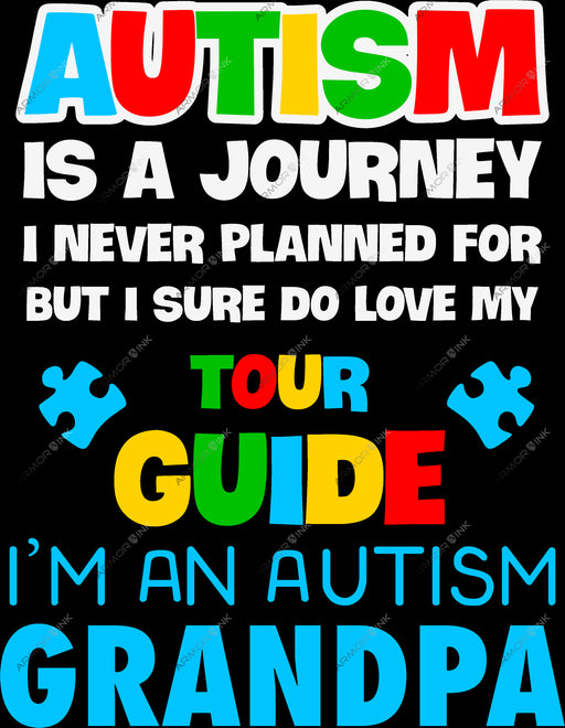 Autism Awareness Grandpa DTF Transfer