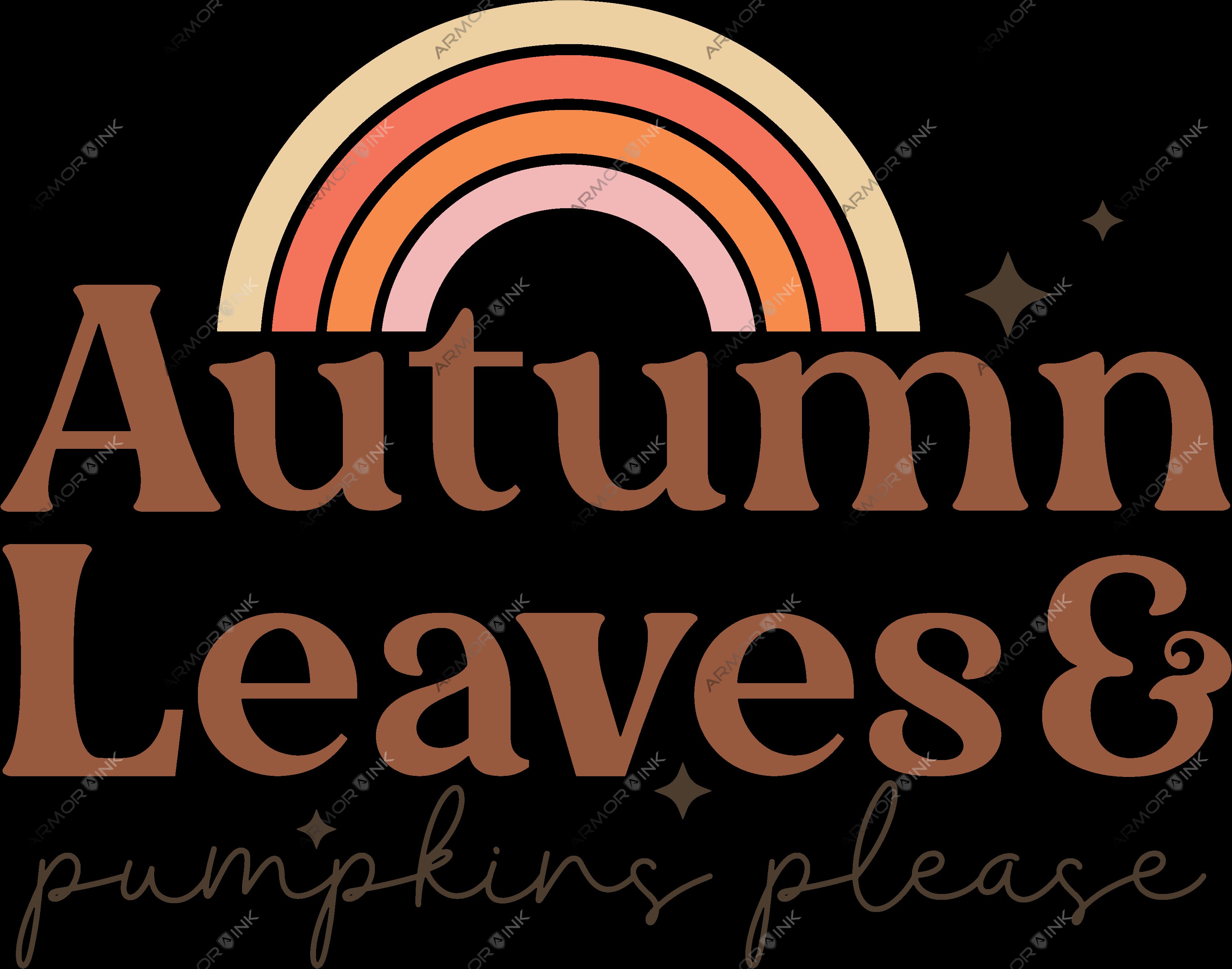 Autumn Leave And Pumpkins Please DTF Transfer