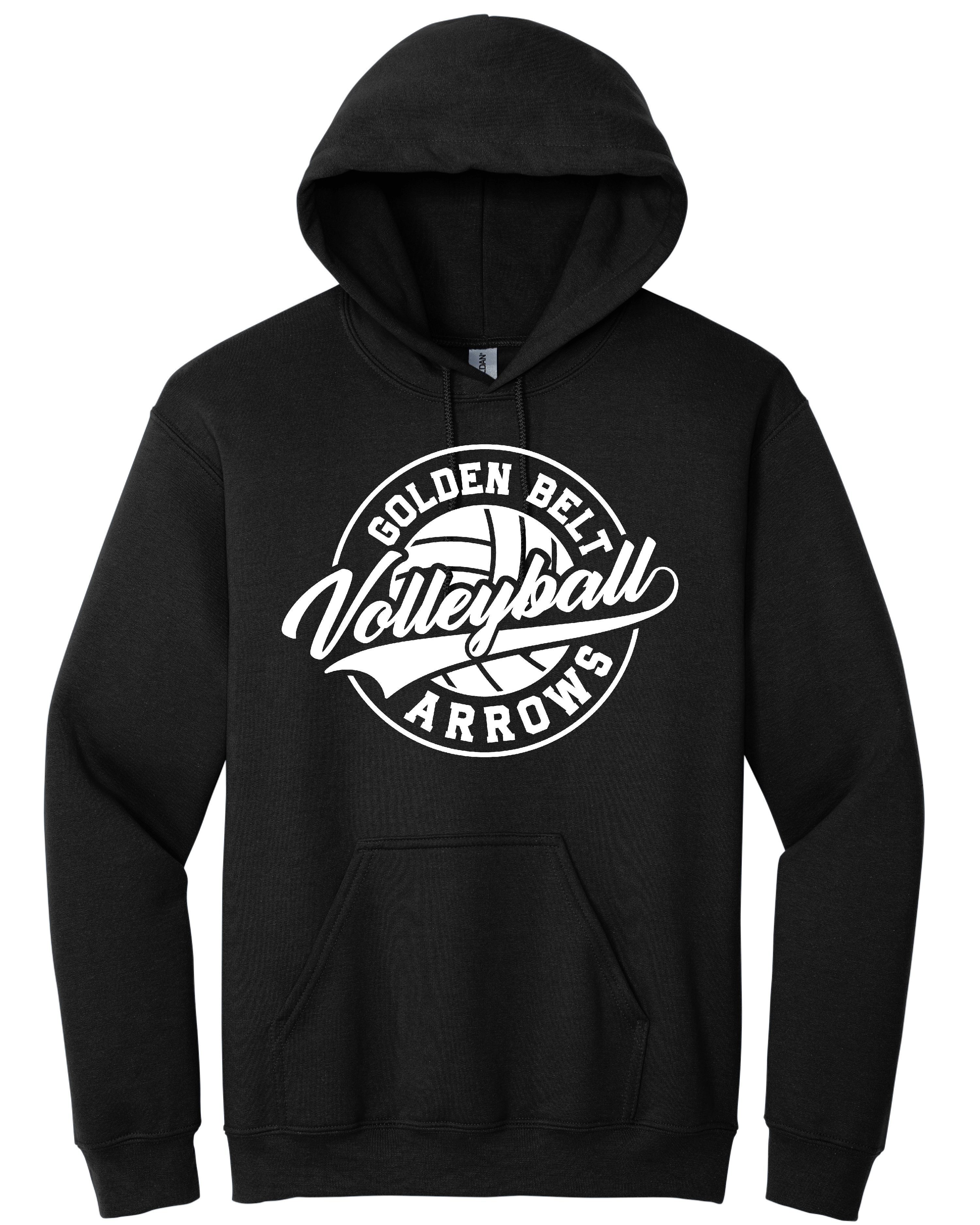 Black Gildan Golden Belt Volleyball Arrows Hoodie