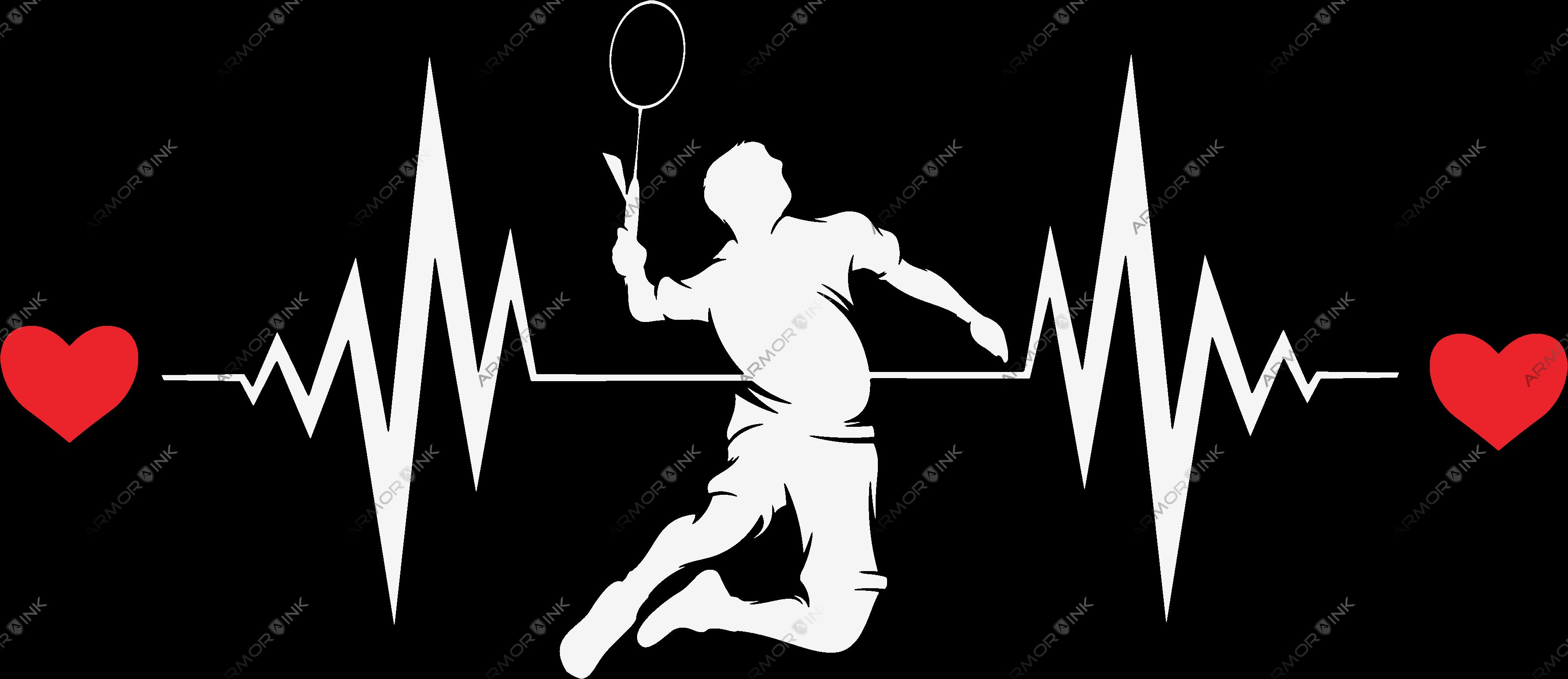 Badminton Heartbeat DTF Transfer