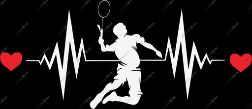 Badminton Heartbeat DTF Transfer
