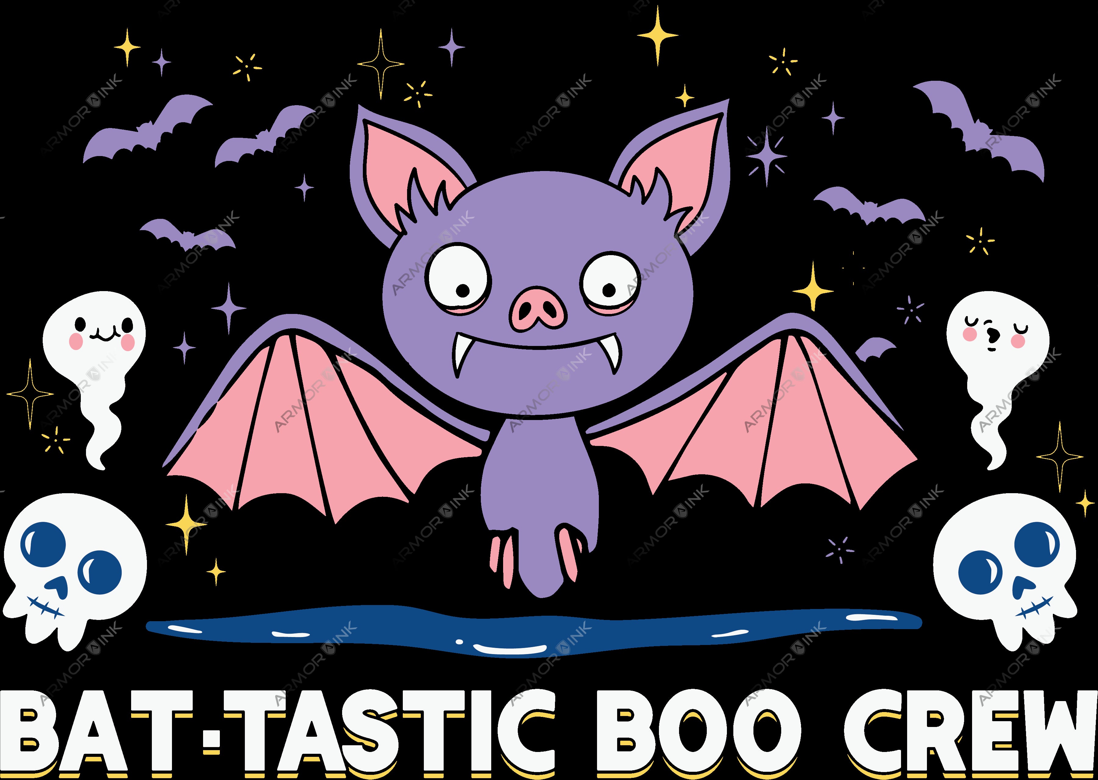 Bat-Tastic Boo Crew DTF Transfer