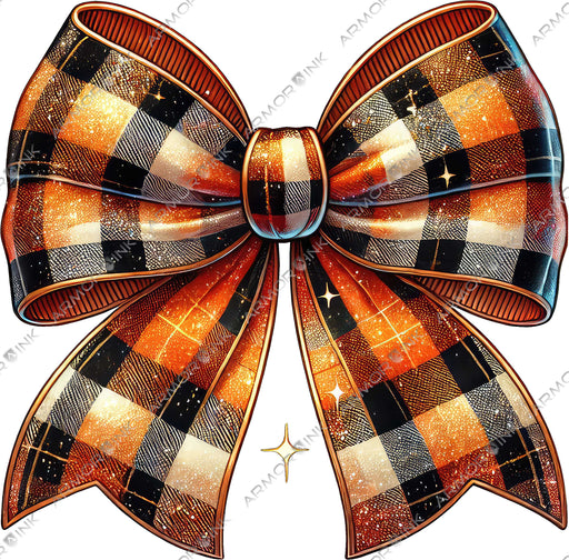 Black and Orange Coquette Bow DTF Transfer