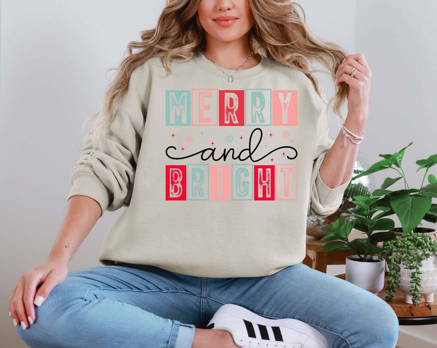 Boho Christmas Merry And Bright DTF transfer