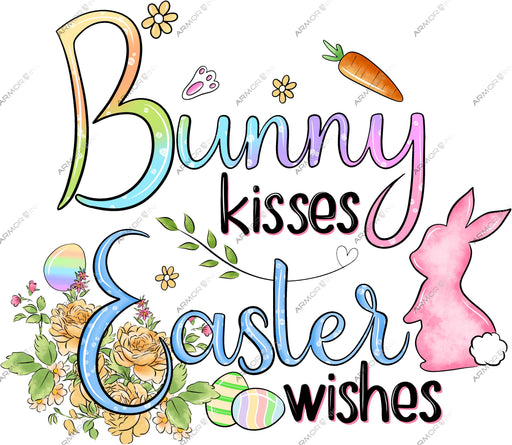 Bunny Kisses Easter Wishes DTF Transfer
