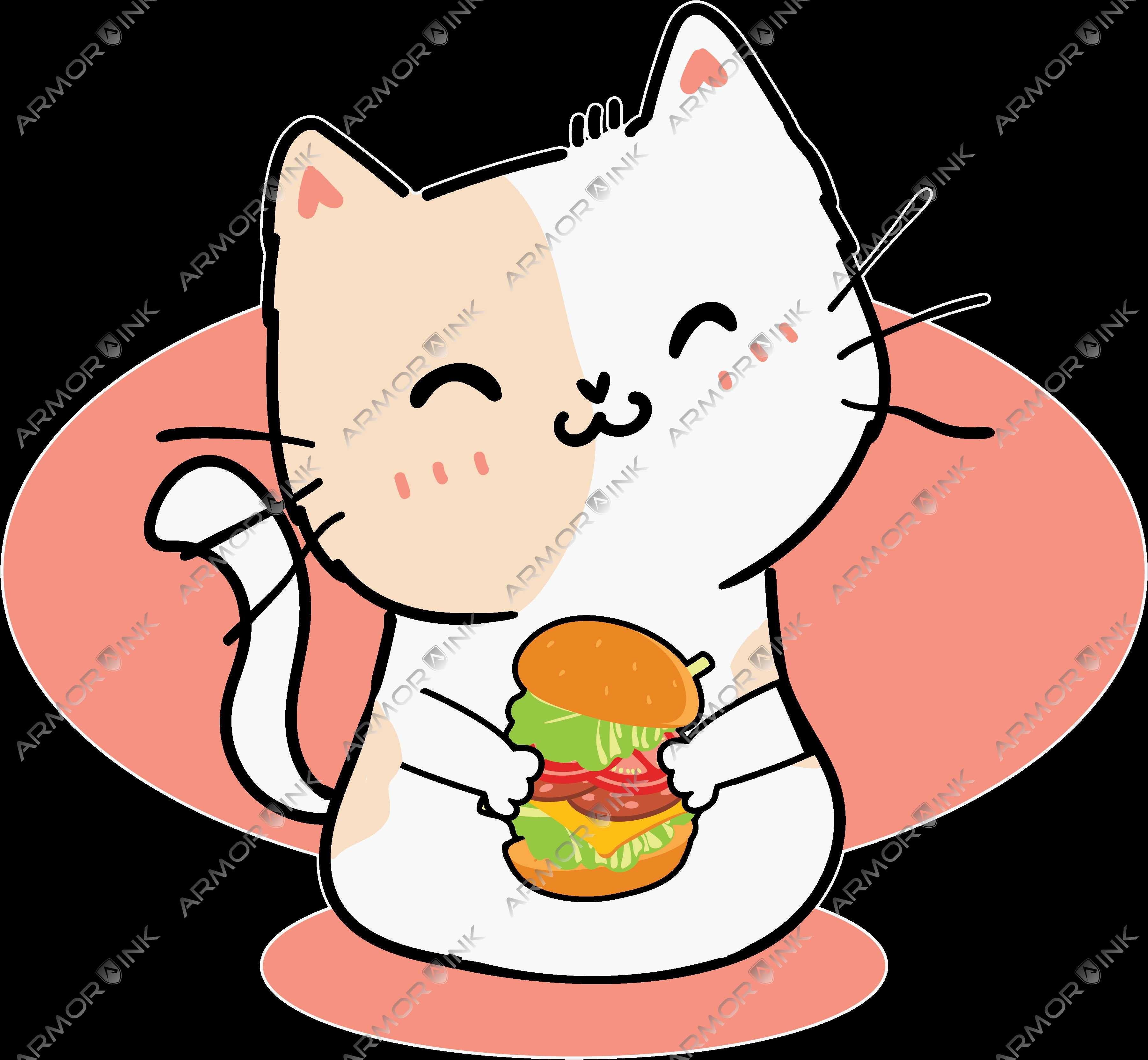 Burger Cat DTF Transfer