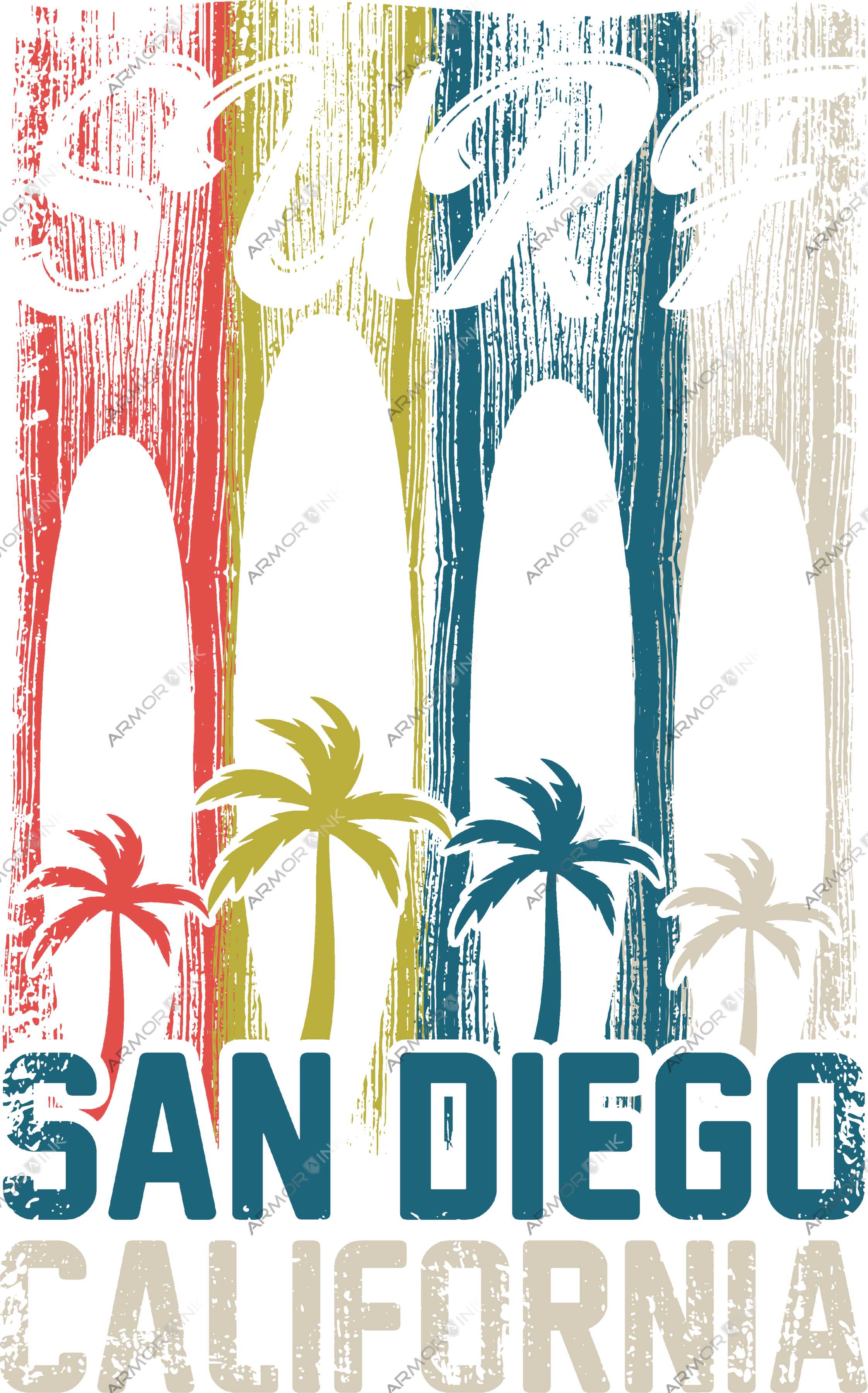 California Surfing San Diego DTF Transfer