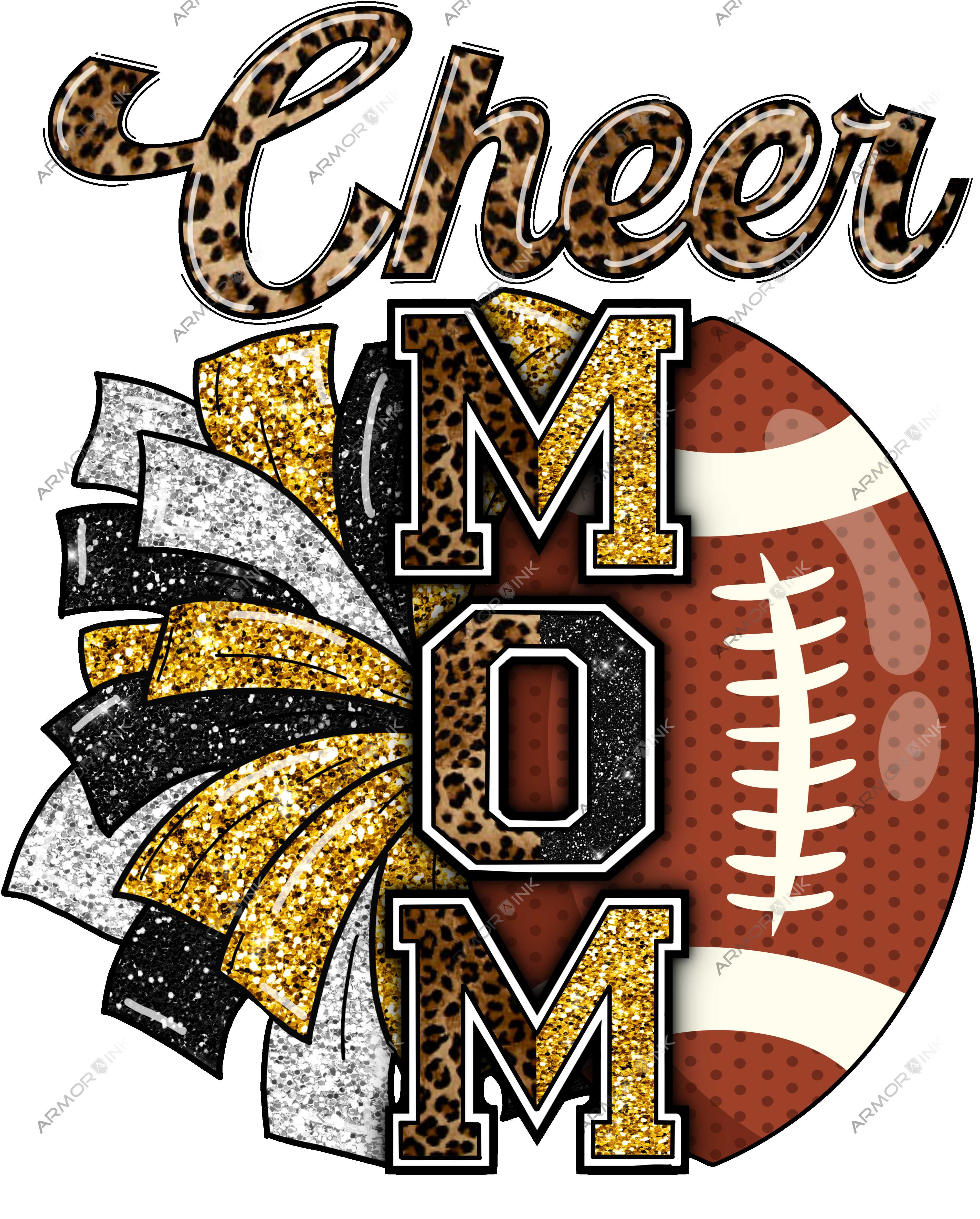 Cheer Mom Gold And Black DTF Transfer