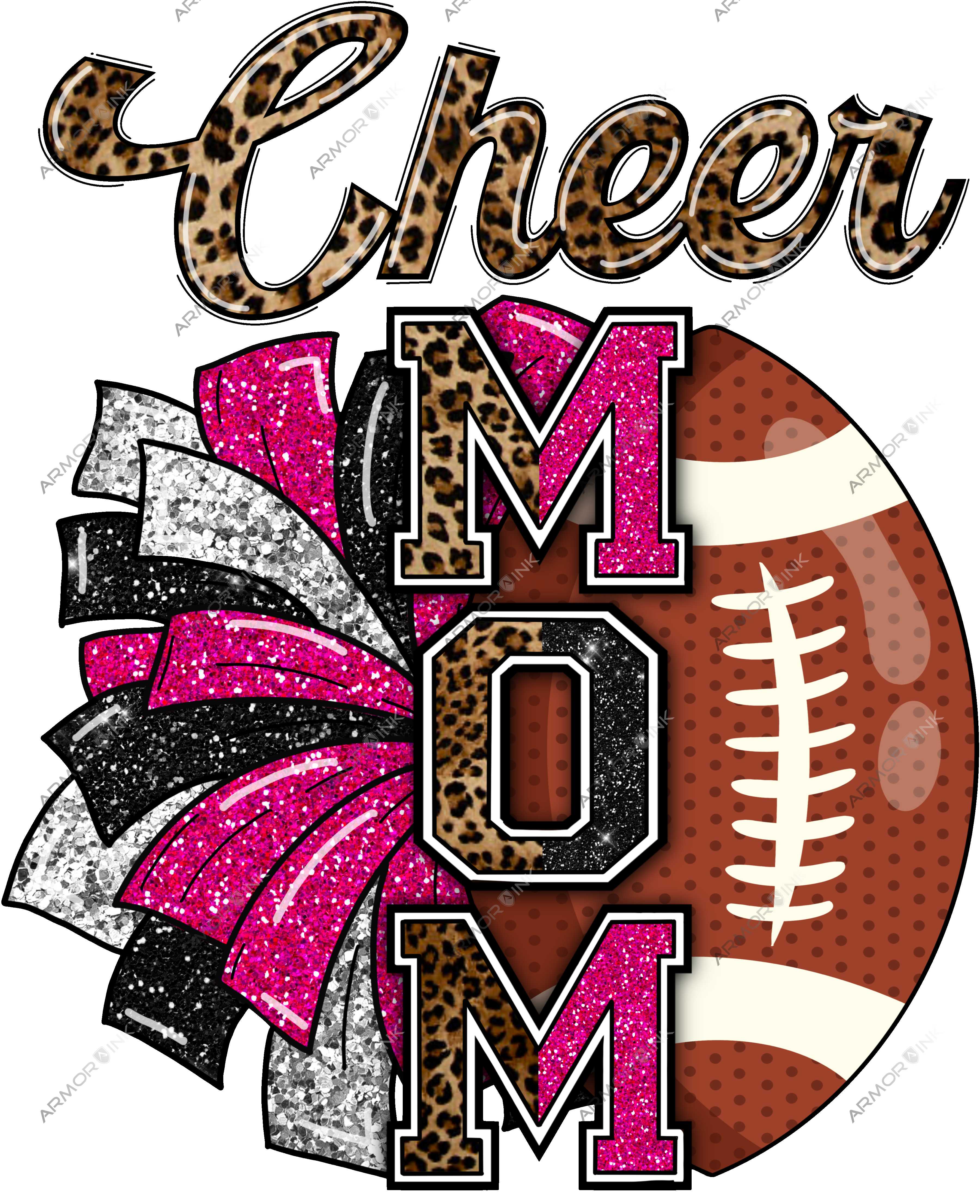 Cheer Mom Pink And Black DTFTransfer