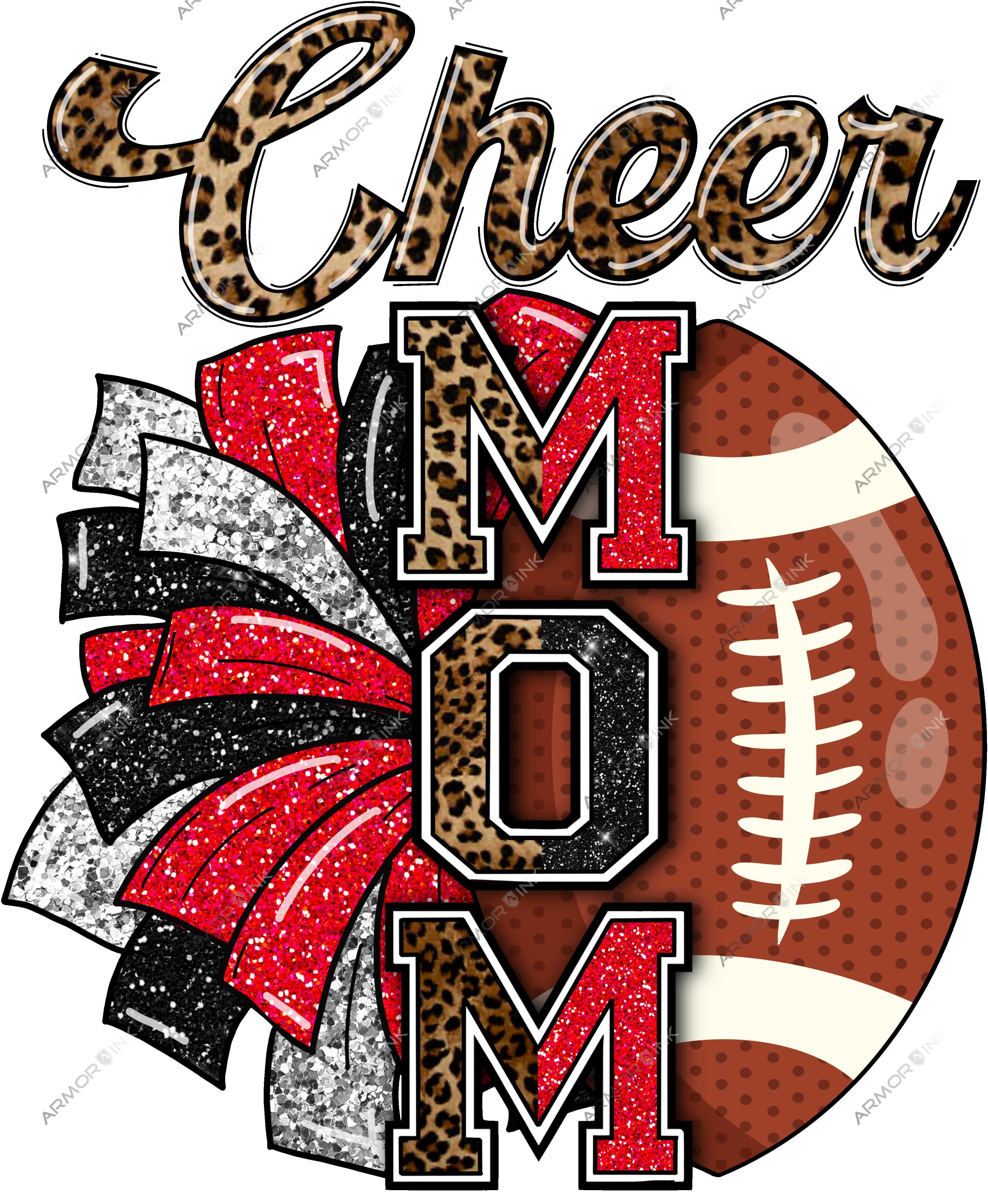 Cheer Mom Red And Black DTF Transfer