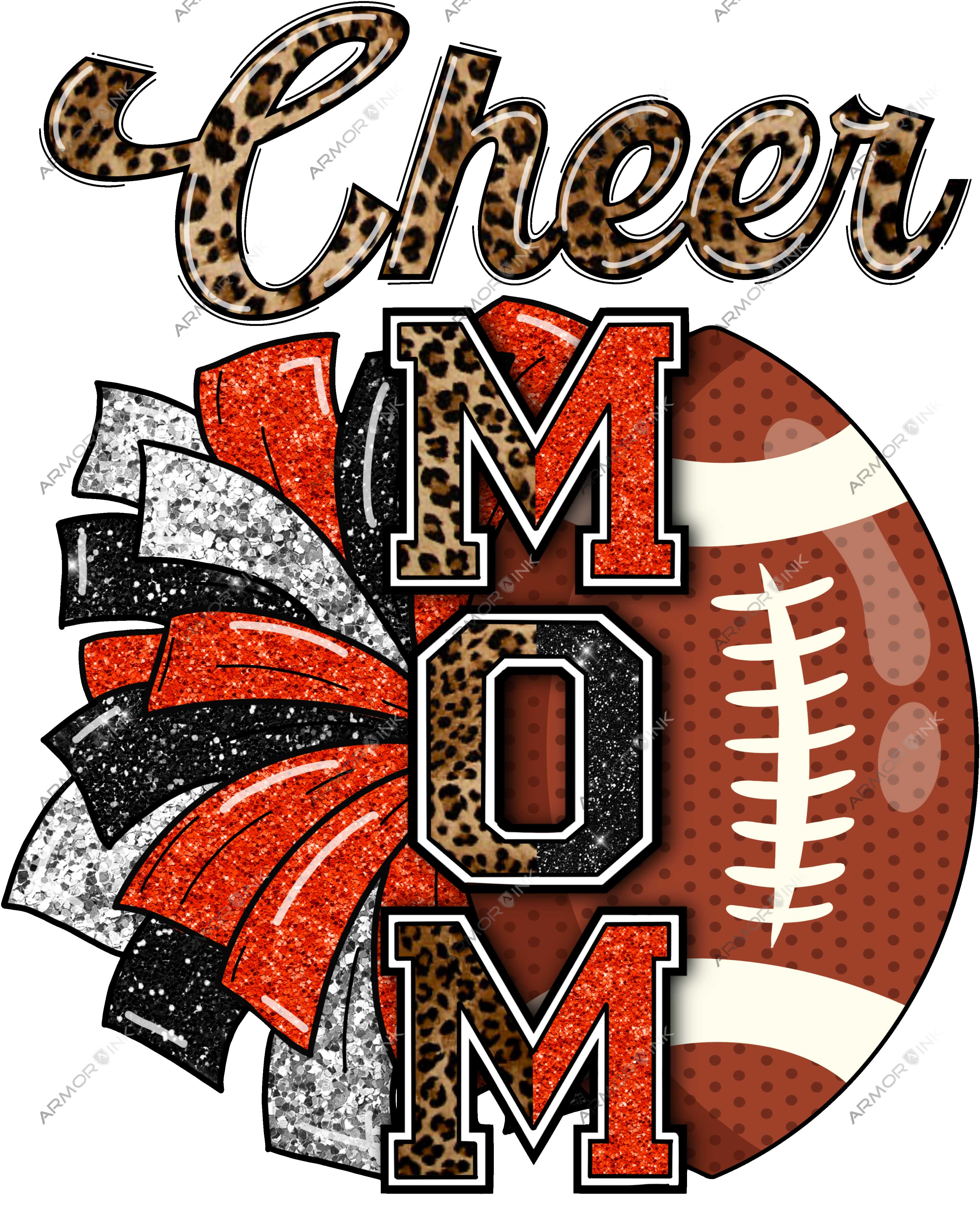 Cheer Mom Red And Black DTF Transfer