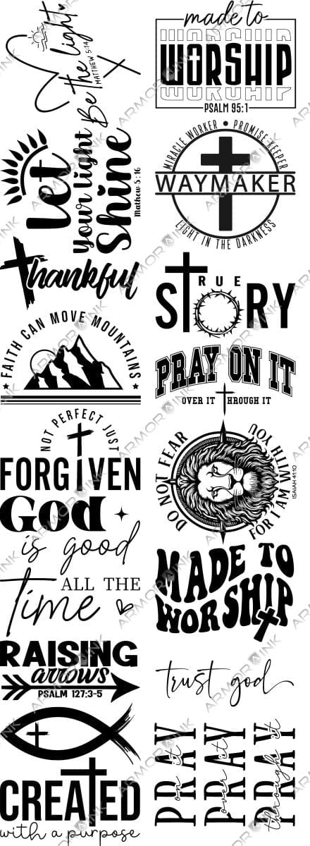 Christian Pre - made 5 Foot (22x60) DTF Gang Sheet - Armor InkArmor InkArmor Ink4324 - 1119859009822Christian Pre - made 5 Foot (22x60) DTF Gang Sheet