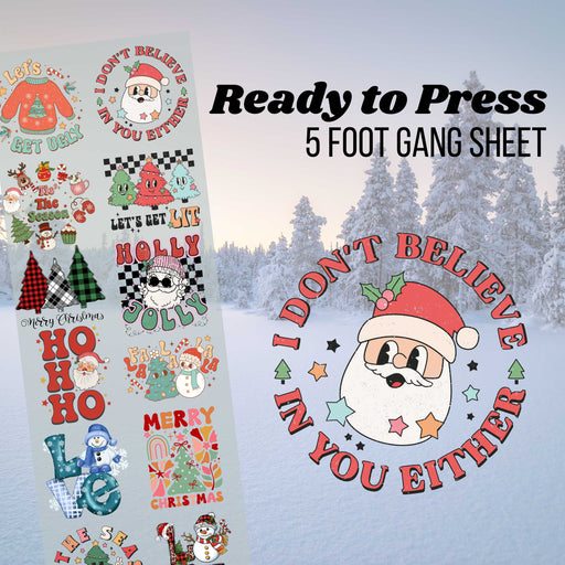 Christmas Pre-made 5 Foot (22x60) DTF Gang Sheet