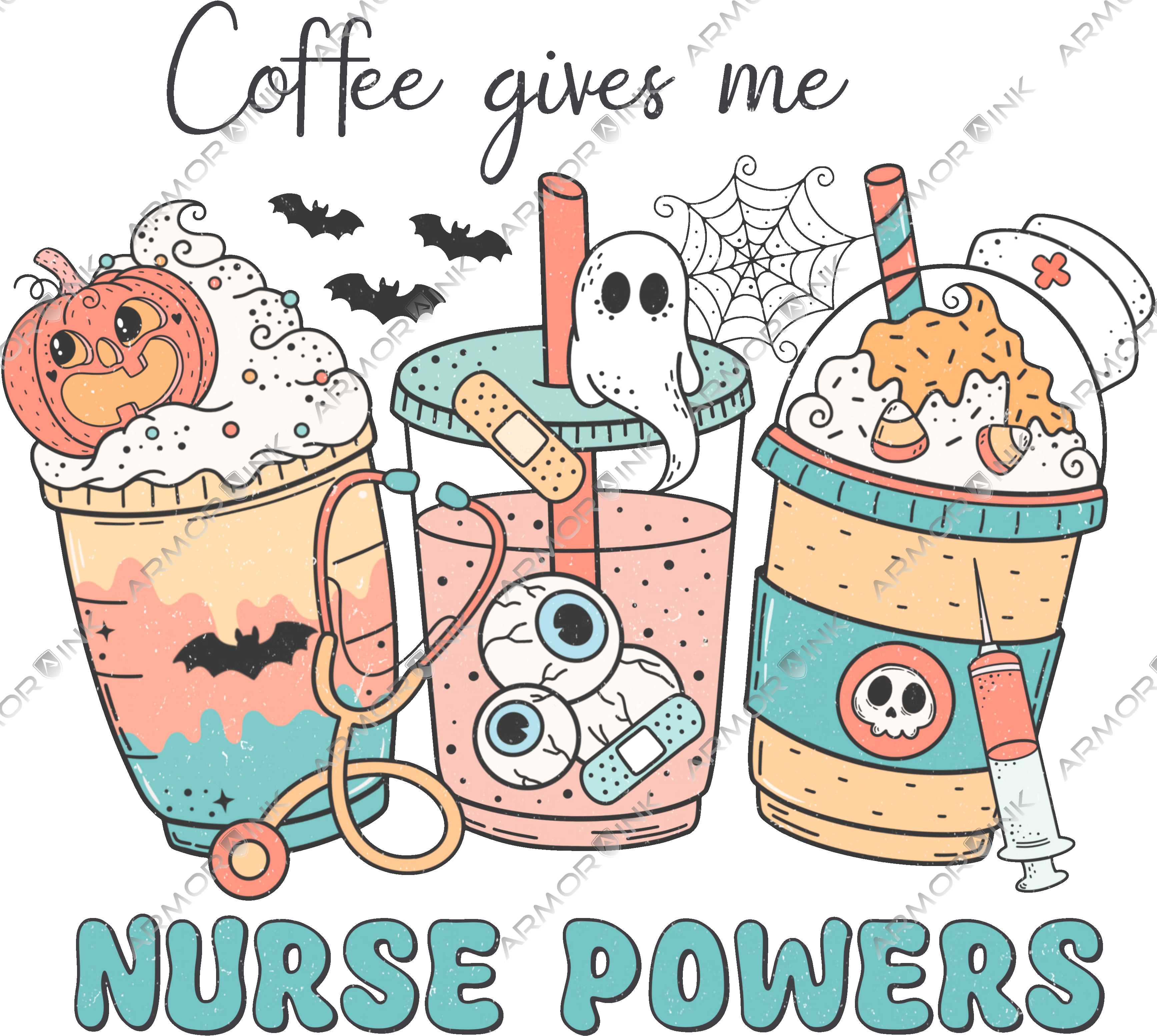 Coffee Gives Me Nurse Powers DTF Transfer