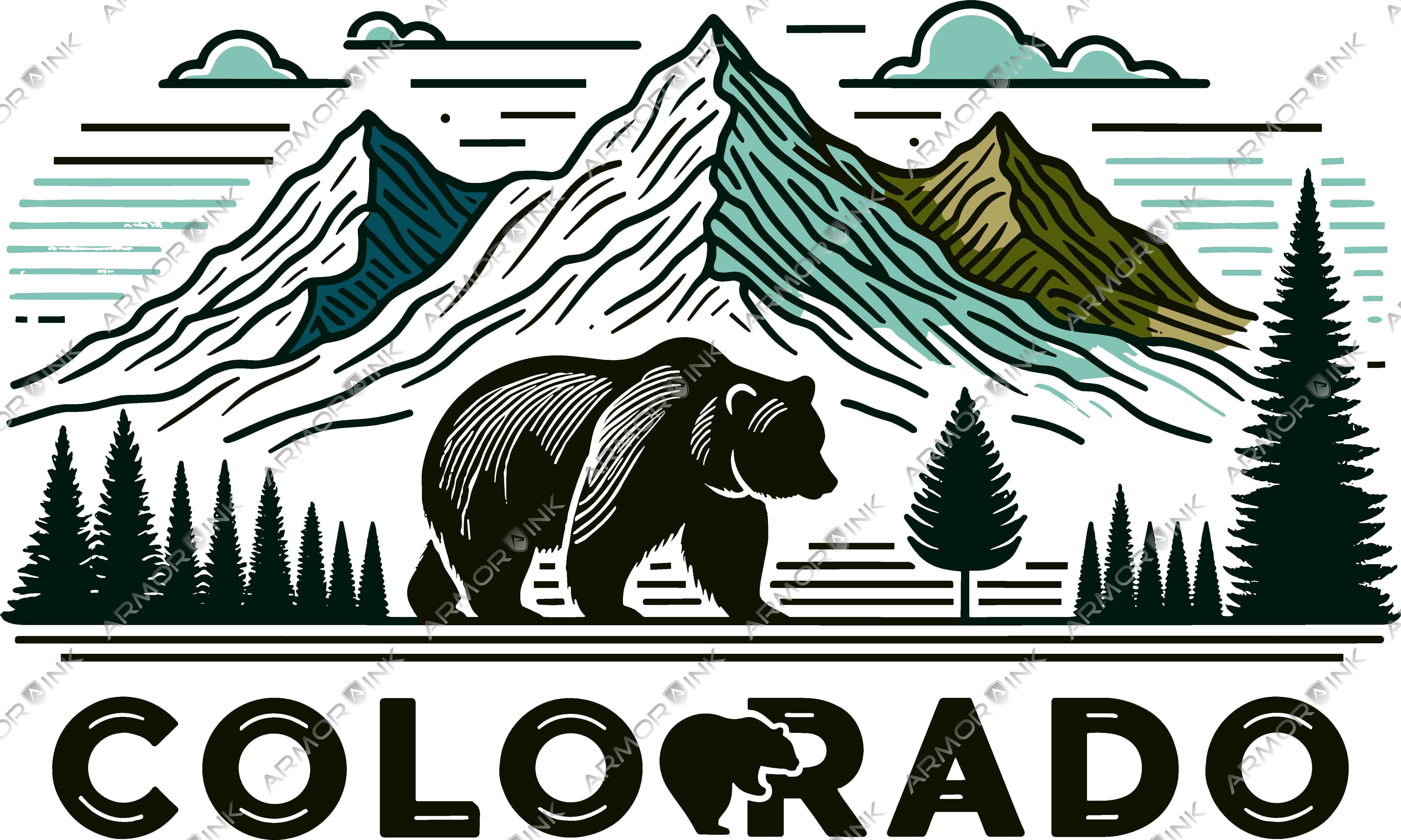 Colorado Bear Lineart DTF Transfer